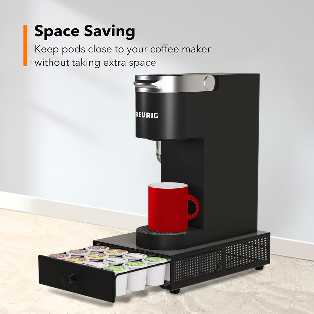 SICHEER K Cup Organization Storage Drawer Maker K Cup Holder Coffee Pod Organizer Stand Tray Counter Rack Countertop Maker Stand Capsules Compatible with Keurig Accessories Holds 24 Pods