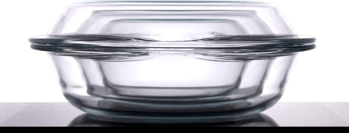 Set of 6 Round Glass Casserole Dishes, Nesting Glass Baking Dish Set with Lid, Oven, Freezer and Dishwasher Safe. - 0.5QT+1QT+1.8QT
