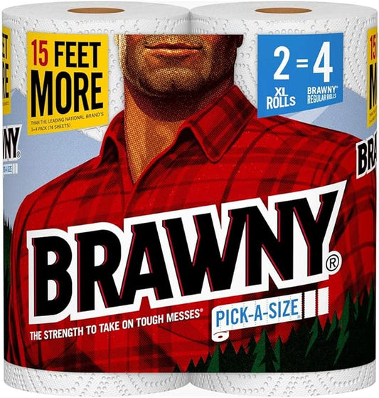 Brawny Paper Towels, 2 XL Rolls, Pick-a-Size, 2 = 4 Regular Rolls