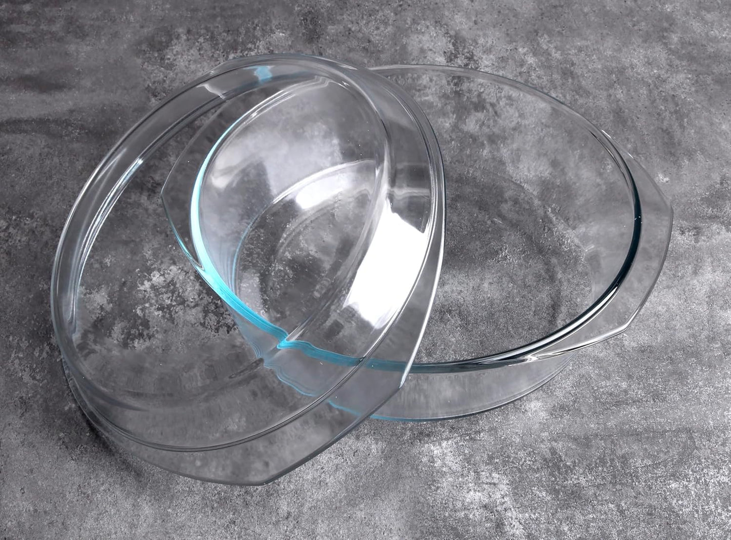 Round Tempered Glass Casserole Dish with Lid, Glass Casserole Baking Dish. Oven Freezer and Dishwasher Safe. - 4QT